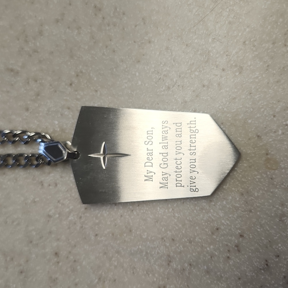 NIB The Bradford Exchange Silver Chain and Pendant, Religious, Boys/Men's